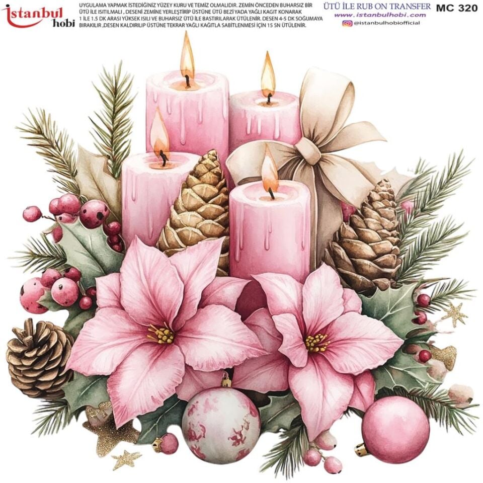 Ütü ile Rub On Transfer Kağıdı 30x30cm MC320 Yılbaşı