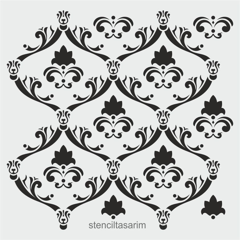 Damask Desen Stencil Şablon (40x40) DA-067