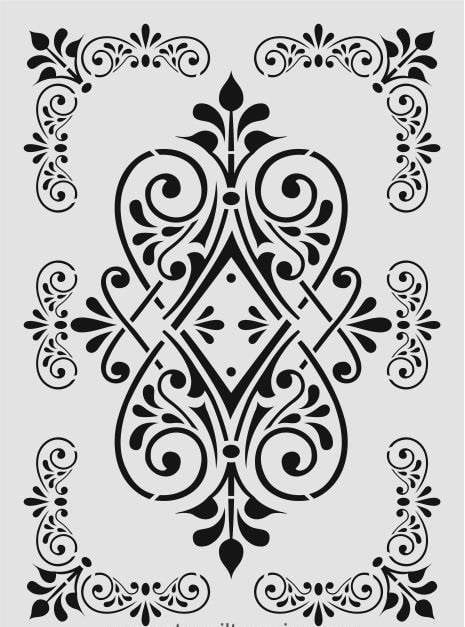 Damask Desen Stencil Şablon (25x35) DA-053