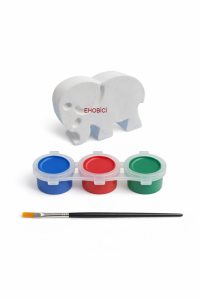 Ehobici Taş Boyama Seti Fil 3 Renk Akrilik Boya 5ml + Fırça