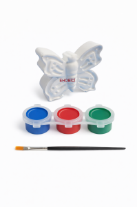 Ehobici Taş Boyama Seti Kelebek 3 Renk Akrilik Boya 5ml + Fırça