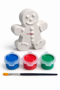 Ehobici Taş Boyama Seti Kurabiye Adam 3 Renk Akrilik Boya 5ml + Fırça