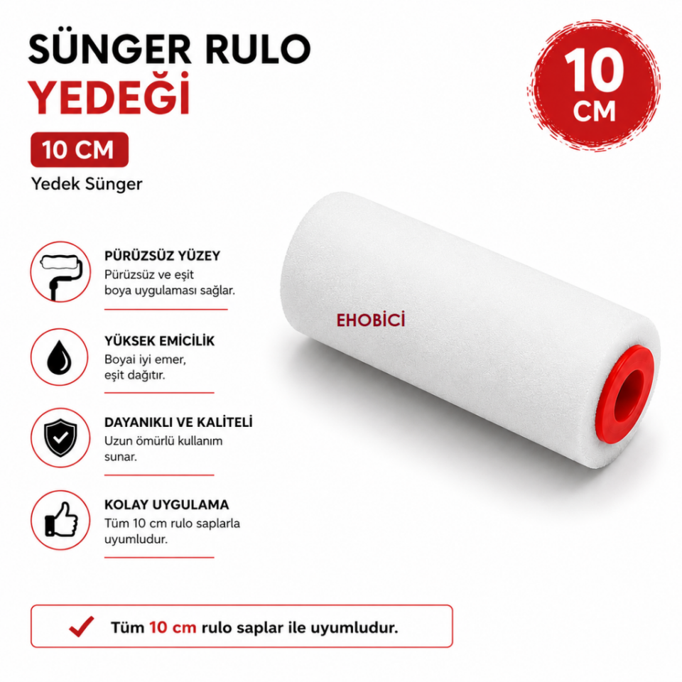 Sünger Rulo Yedeği 10CM Yedek Sünger