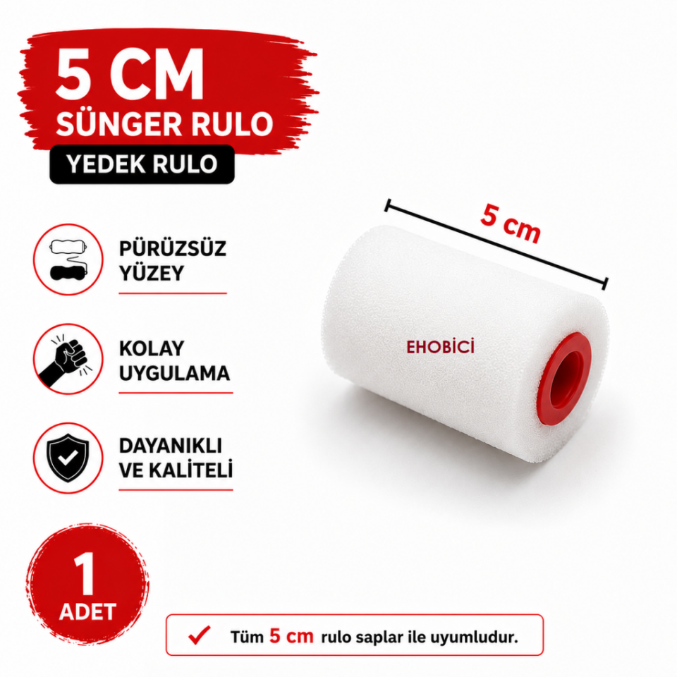 Sünger Rulo Yedeği 5CM Yedek Sünger