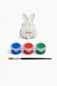 Ehobici Taş Boyama Seti Tavşan 3 Renk Akrilik Boya 5ml + Fırça