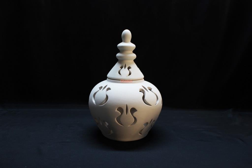 Seramik Laleli Kavuk Küp 27cm O-11