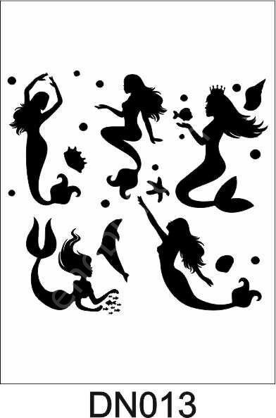 Deniz Temalı Desen Stencil Şablon (20x20) DN-013