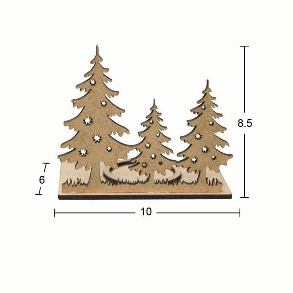 Ahşap Yılbaşı Süsü T-Light Mumluk YB17