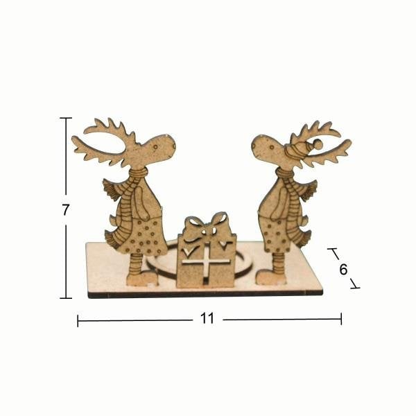 Ahşap Yılbaşı Süsü T-Light Mumluk YB18