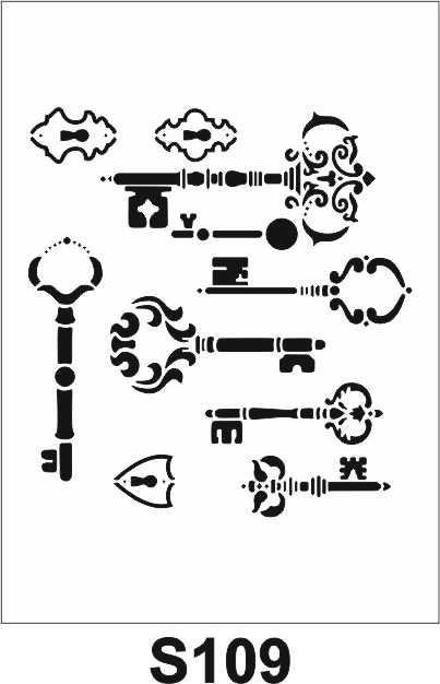 Diğer Karışık Desenler Stencil Şablon (20x20) S-109