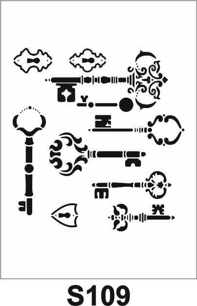 Diğer Karışık Desenler Stencil Şablon (20x20) S-109