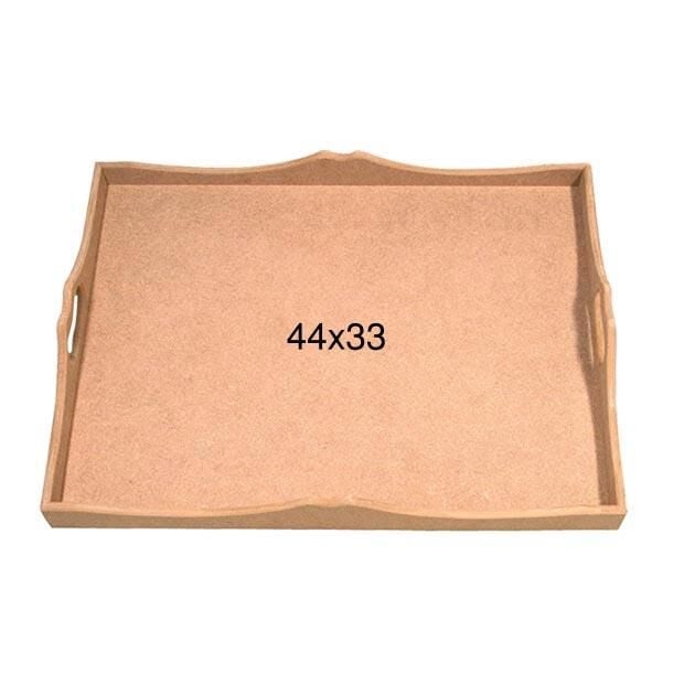Ahşap Kulplu Tepsi 44x33cm T721