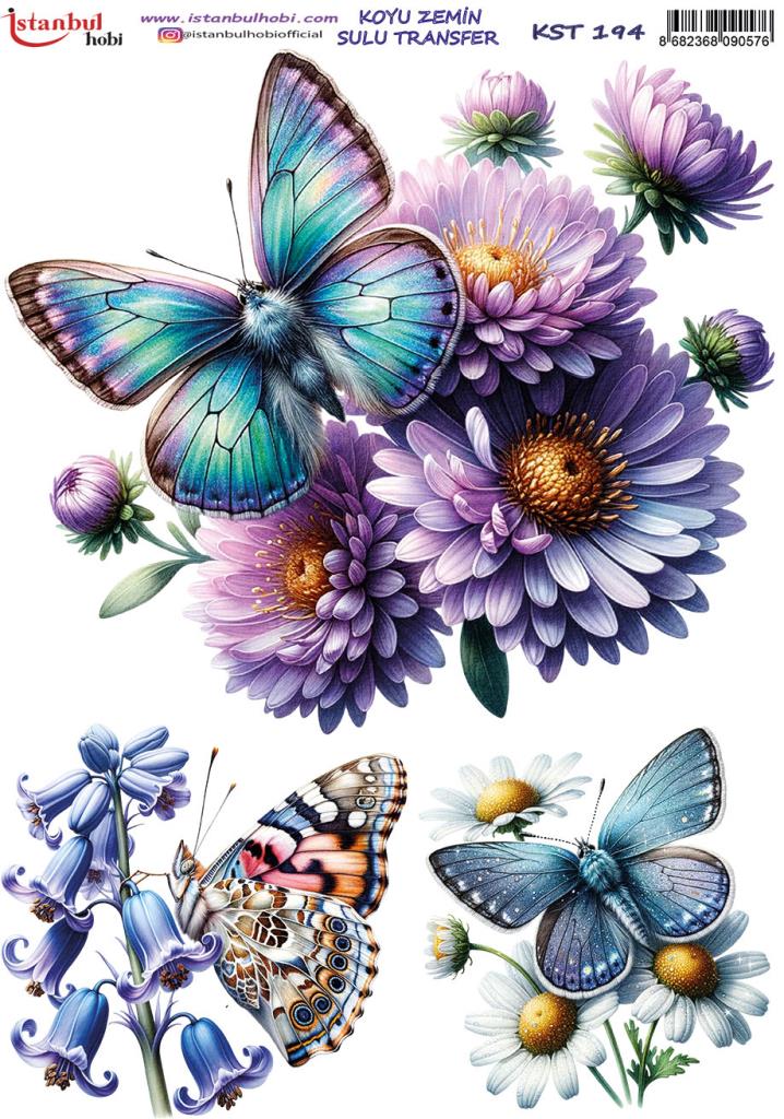 Koyu Zemin Sulu Transfer Kağıdı 25x35cm KST-194