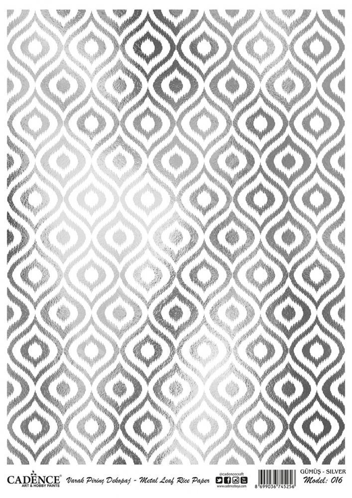 Cadence Gümüş Varak Pirinç Dekoapaj Kağıdı - Model 16