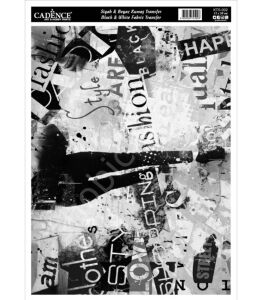 KTS-02 Siyah Beyaz  Cadence Kumaş Transfer 21x30cm
