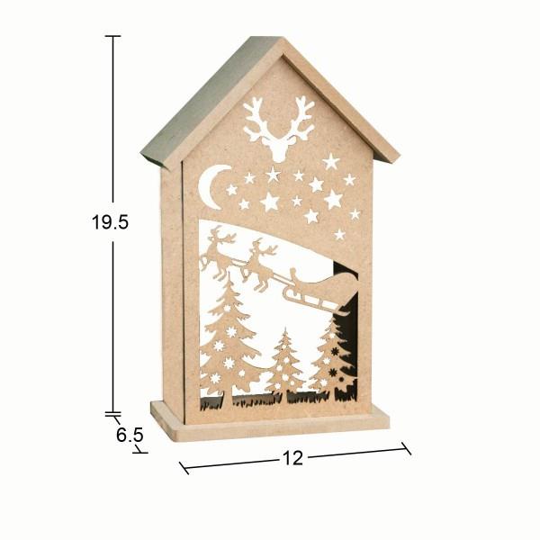 Ahşap Yılbaşı Süsü T-Light Mumluk YB27