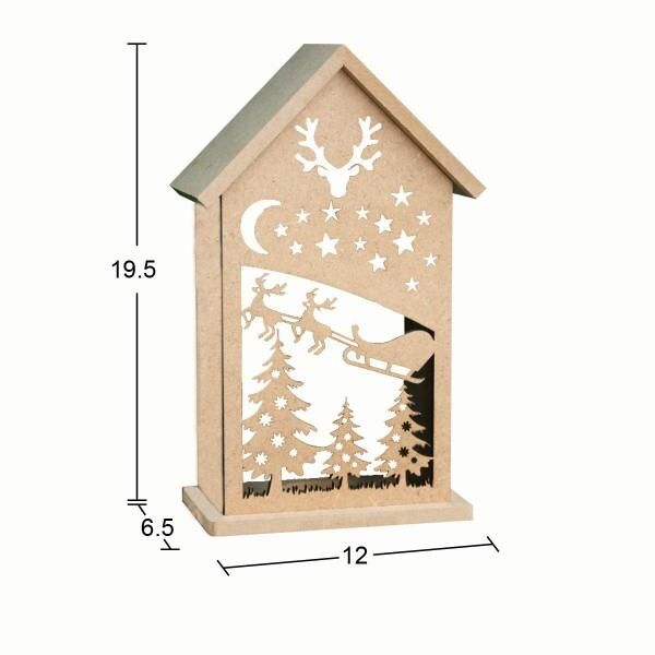 Ahşap Yılbaşı Süsü T-Light Mumluk YB27