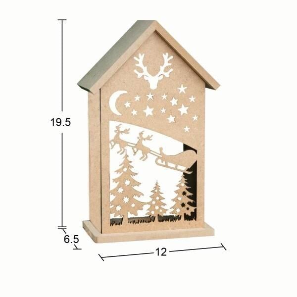 Ahşap Yılbaşı Süsü T-Light Mumluk YB27