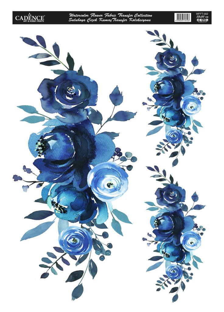 Cadence Suluboya Çiçek Kumaş Transfer 35x50cm WFFT-002