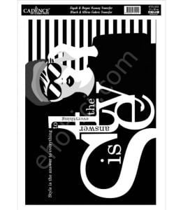 KTS-03 Siyah Beyaz  Cadence Kumaş Transfer 21x30cm