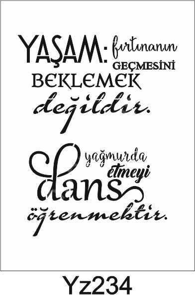 Yazı Desenler Stencil Şablon (25x35) YZ-234
