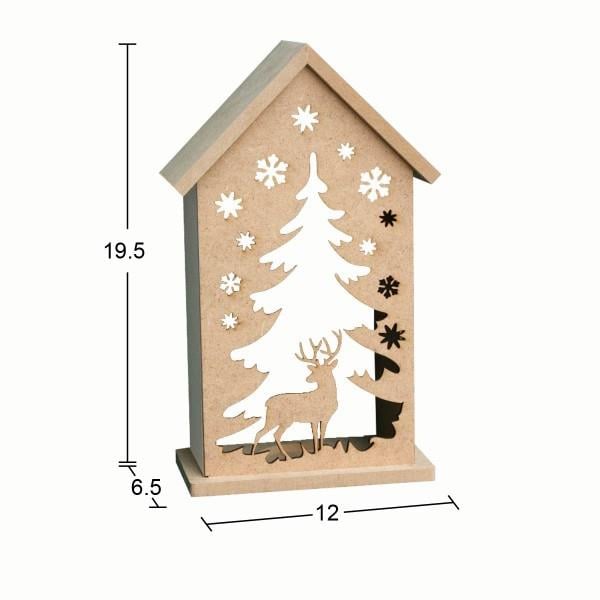 Ahşap Yılbaşı Süsü T-Light Mumluk YB28