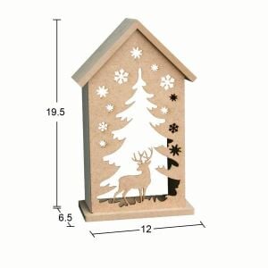 Ahşap Yılbaşı Süsü T-Light Mumluk YB28