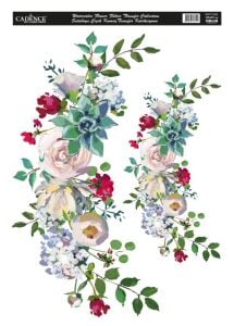 Cadence Suluboya Çiçek Kumaş Transfer 35x50cm WFFT-003
