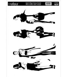 KTS-04 Siyah Beyaz  Cadence Kumaş Transfer 21x30cm