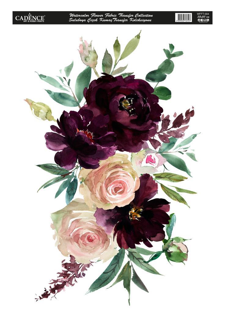 Cadence Suluboya Çiçek Kumaş Transfer 35x50cm WFFT-004