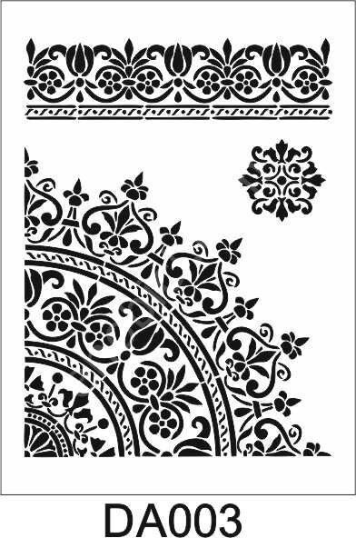 Damask Desen Stencil Şablon (25x35) DA-003