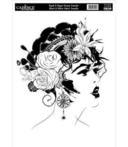 KTS-05 Siyah Beyaz  Cadence Kumaş Transfer 21x30cm