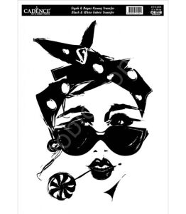 KTS-06 Siyah Beyaz  Cadence Kumaş Transfer 21x30cm