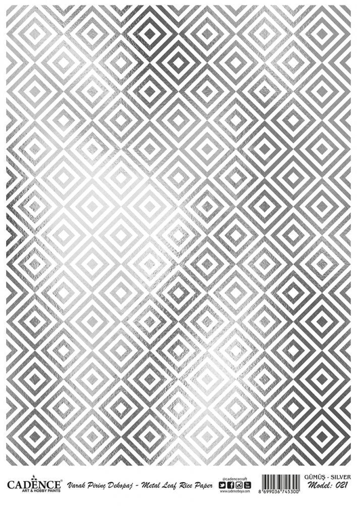 Cadence Gümüş Varak Pirinç Dekoapaj Kağıdı - Model 21