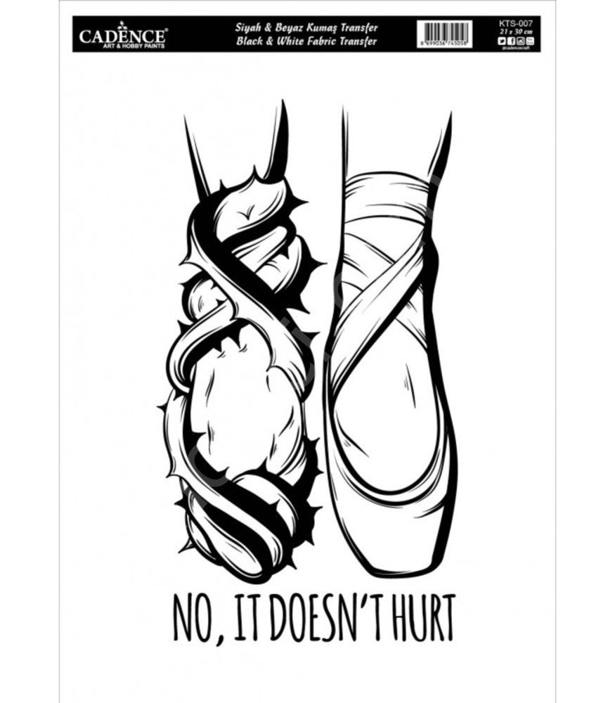 KTS-07 Siyah Beyaz  Cadence Kumaş Transfer 21x30cm