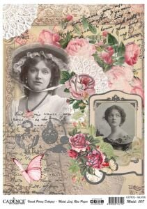 Cadence Desenli Gümüş Varak Pirinç Dekoapaj Kağıdı - Model 007