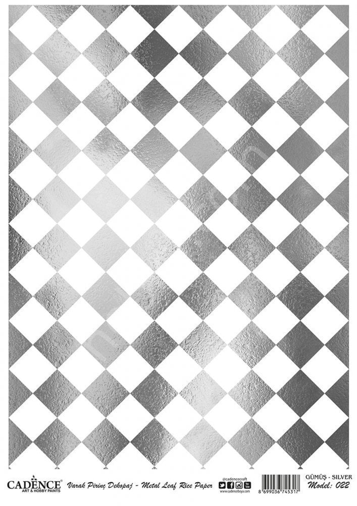 Cadence Gümüş Varak Pirinç Dekoapaj Kağıdı - Model 22