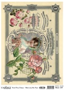 Cadence Desenli Gümüş Varak Pirinç Dekoapaj Kağıdı - Model 008