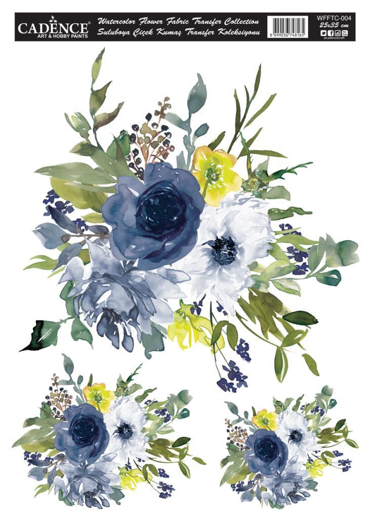 Cadence Suluboya Çiçek Kumaş Transfer 25x35cm WFFTC-004