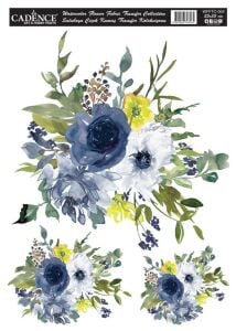 Cadence Suluboya Çiçek Kumaş Transfer 25x35cm WFFTC-004
