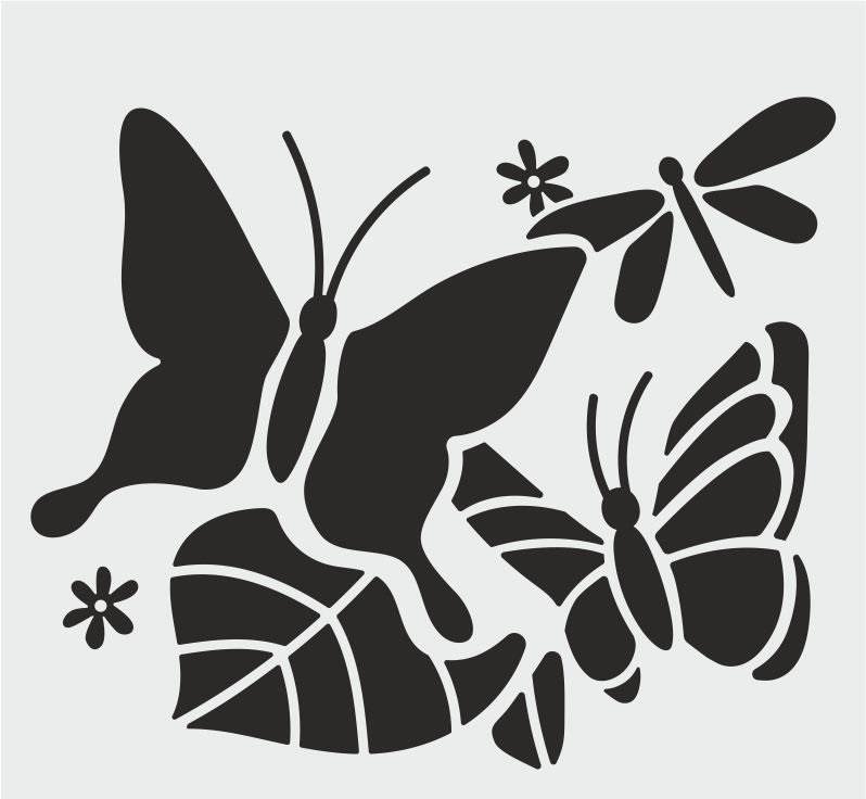 Diğer Karışık Desenler Stencil Şablon (20x20) S-186