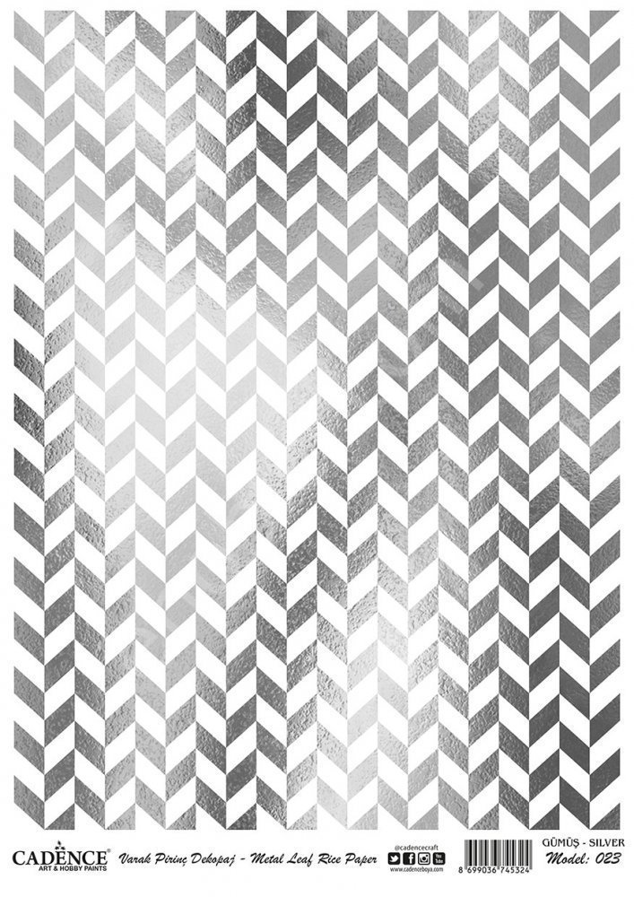 Cadence Gümüş Varak Pirinç Dekoapaj Kağıdı - Model 23