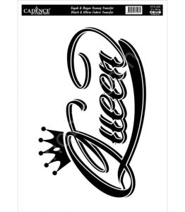 KTS-09 Siyah Beyaz  Cadence Kumaş Transfer 21x30cm