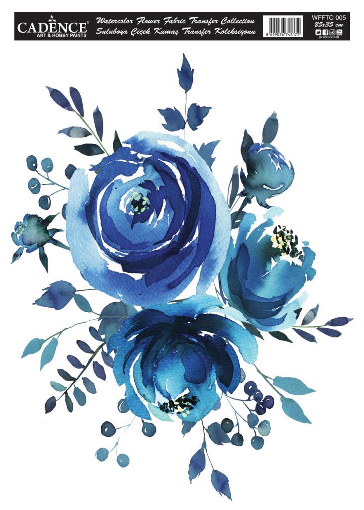 Cadence Suluboya Çiçek Kumaş Transfer 25x35cm WFFTC-005