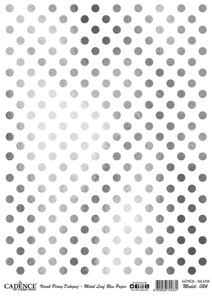 Cadence Gümüş Varak Pirinç Dekoapaj Kağıdı - Model 24