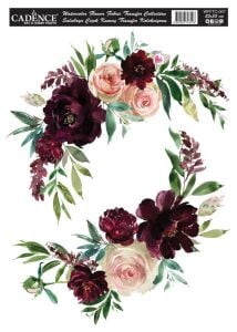 Cadence Suluboya Çiçek Kumaş Transfer 25x35cm WFFTC-007