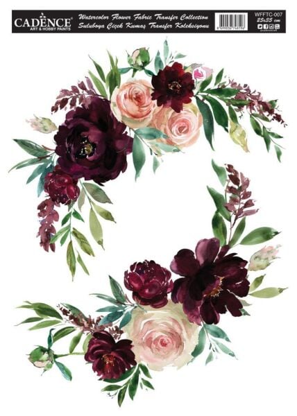 Cadence Suluboya Çiçek Kumaş Transfer 25x35cm WFFTC-007