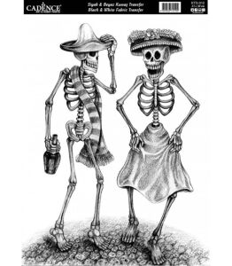 KTS-12 Siyah Beyaz  Cadence Kumaş Transfer 21x30cm