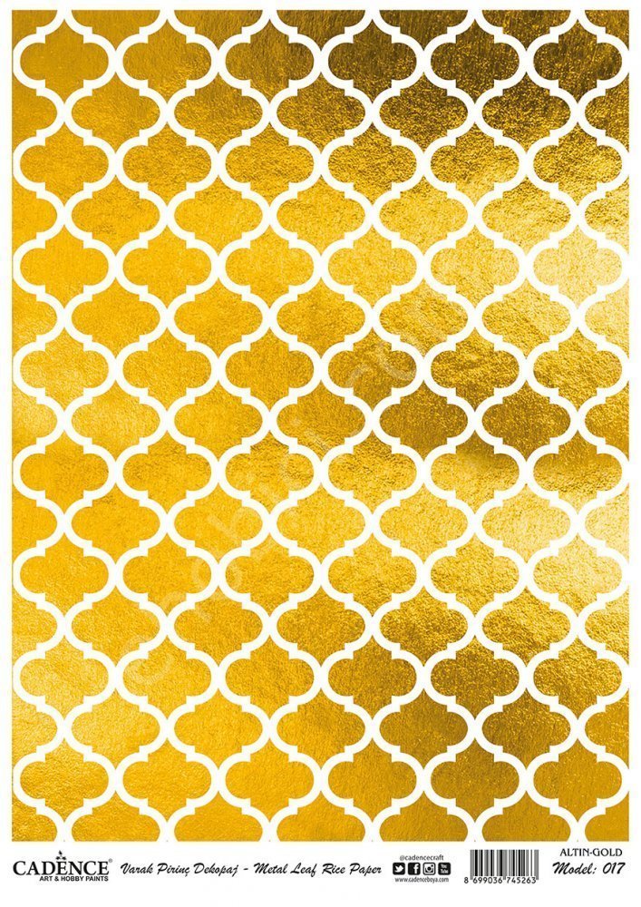 Cadence Altın Varak Pirinç Dekoapaj Kağıdı - Model 17