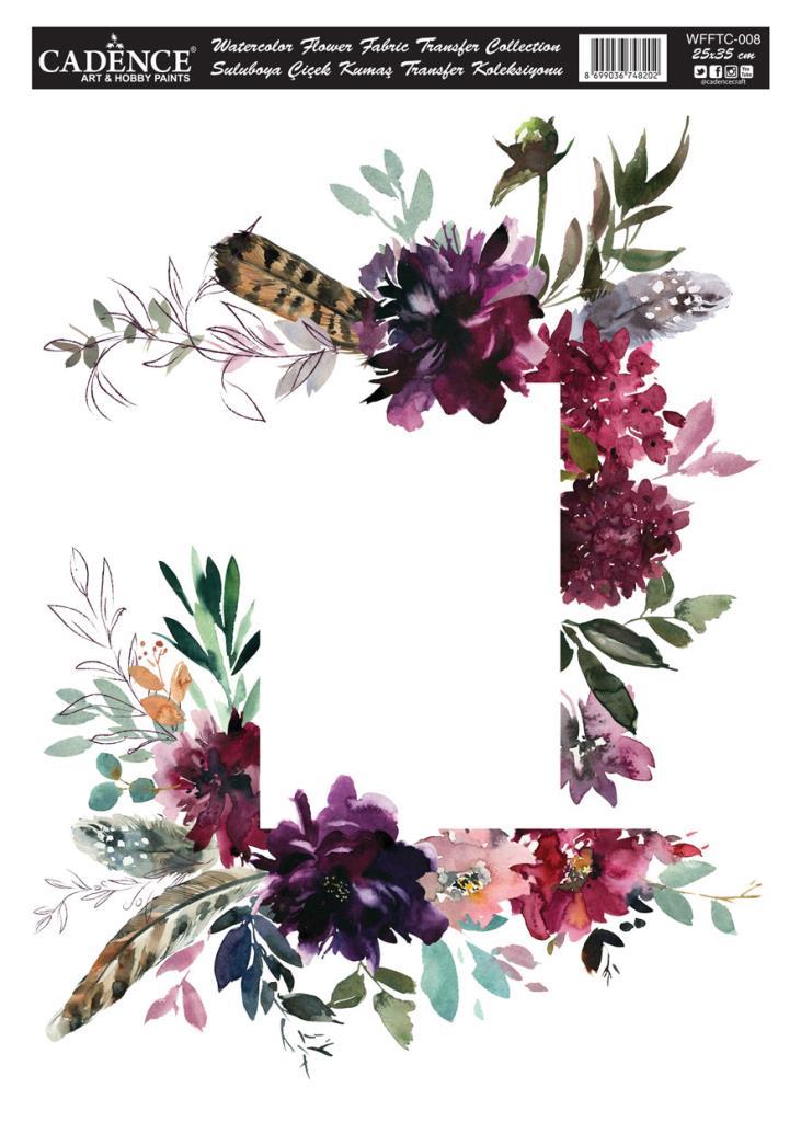 Cadence Suluboya Çiçek Kumaş Transfer 25x35cm WFFTC-008